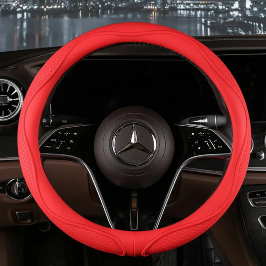 38 cm Universal Leather Steering Wheel Cover – Fashion Style