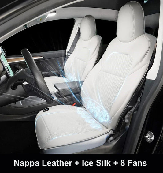 Ventilated Car Seat Cooling Cushion with 8 Fans for Tesla Model Y – Half Surround