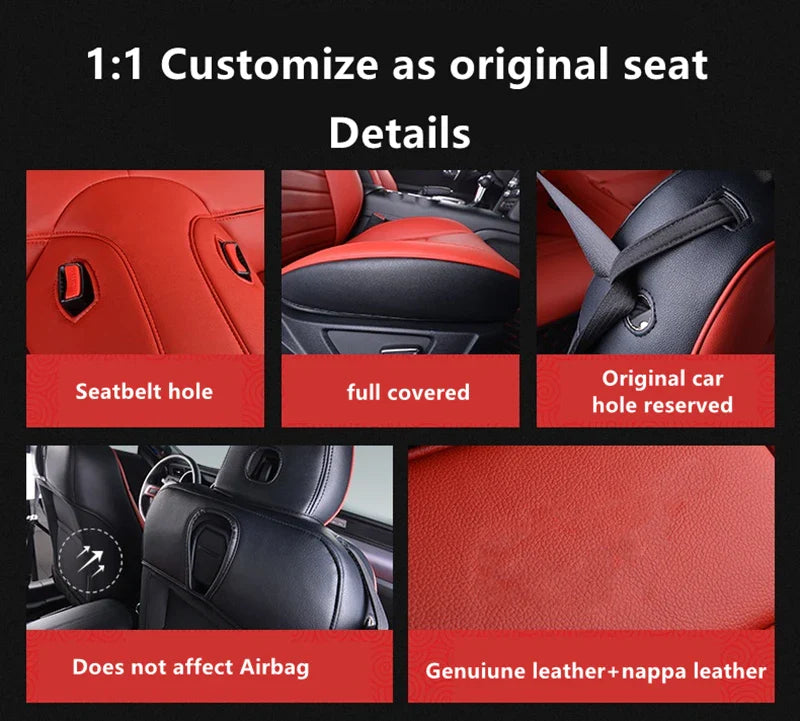 Artificial Nappa Leather Camaro Seat Covers for 2010–2024