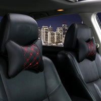 Breathable Car Seat Headrest Neck Pillow – 1 Pair (Artificial Leather)