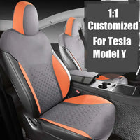 Half-Cover Suede Car Seat Cushion Pads for Tesla Model Y