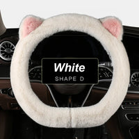 38 cm Plush Cat-Ear Steering Wheel Cover (Anti-Slip)