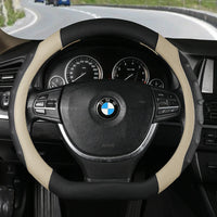 38 cm Universal Leather Steering Wheel Cover – Anti-Slip Massage Grip