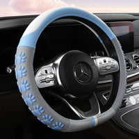 38 cm Anti-Slip Pink Cat Claws Leather Steering Wheel Cover