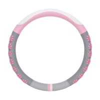 38 cm Anti-Slip Pink Cat Claws Leather Steering Wheel Cover