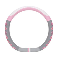38 cm Anti-Slip Pink Cat Claws Leather Steering Wheel Cover