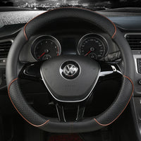 38 cm Universal Leather Steering Wheel Cover – For Cars and SUVs