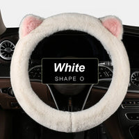38 cm Plush Cat-Ear Steering Wheel Cover (Anti-Slip)