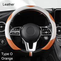 38 cm Luxury Leather Steering Wheel Cover – Universal Fit