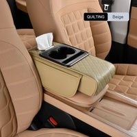 Universal Leather Car Armrest Cover With Storage Box and Cushion Mat