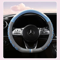 38 cm Anti-Slip Pink Cat Claws Leather Steering Wheel Cover