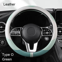 38 cm Luxury Leather Steering Wheel Cover – Universal Fit