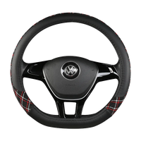 38 cm Patterned Leather Steering Wheel Cover