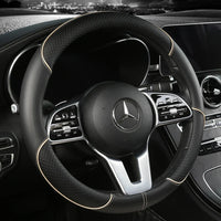 38 cm Universal Leather Steering Wheel Cover – For Cars and SUVs
