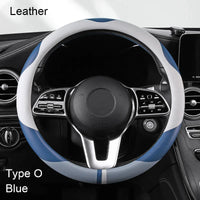 38 cm Luxury Leather Steering Wheel Cover – Universal Fit