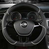 38 cm Universal Leather Steering Wheel Cover – For Cars and SUVs