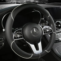 38 cm Universal Leather Steering Wheel Cover – For Cars and SUVs