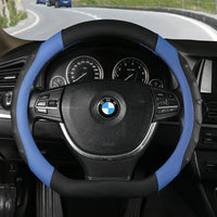 38 cm Universal Leather Steering Wheel Cover – Anti-Slip Massage Grip