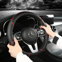 38 cm Universal Leather Steering Wheel Cover – For Cars and SUVs