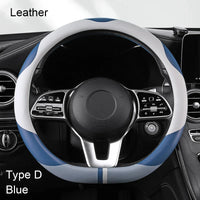 38 cm Luxury Leather Steering Wheel Cover – Universal Fit