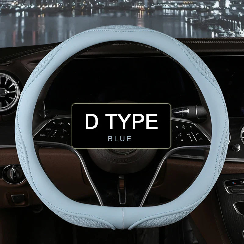 38 cm Universal Leather Steering Wheel Cover – Fashion Style