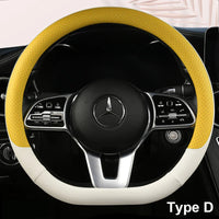 38 cm Fashion Color Leather Steering Wheel Cover