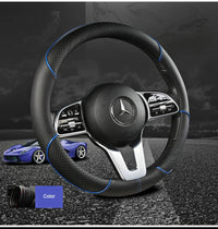 38 cm Universal Leather Steering Wheel Cover – For Cars and SUVs
