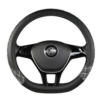 38 cm Patterned Leather Steering Wheel Cover