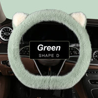 38 cm Plush Cat-Ear Steering Wheel Cover (Anti-Slip)